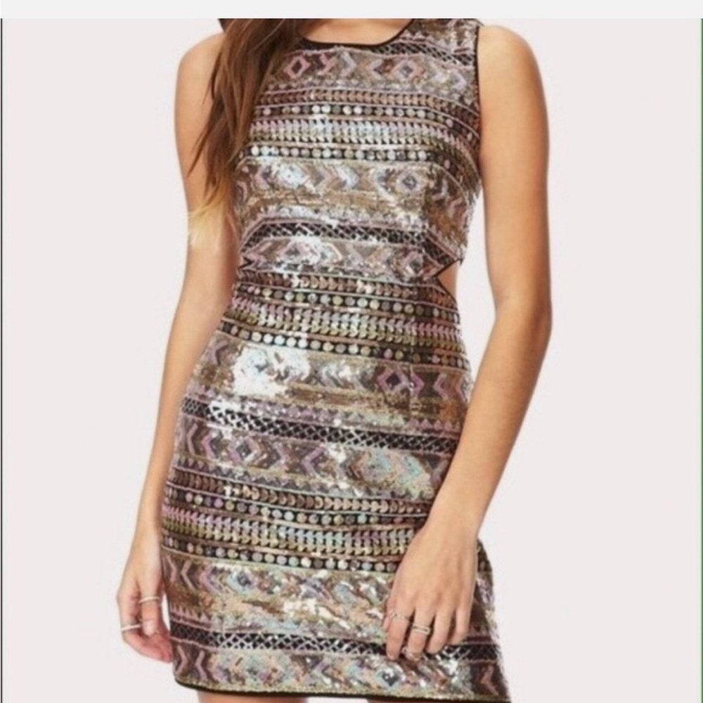 Metallic/sequin Mini Dress